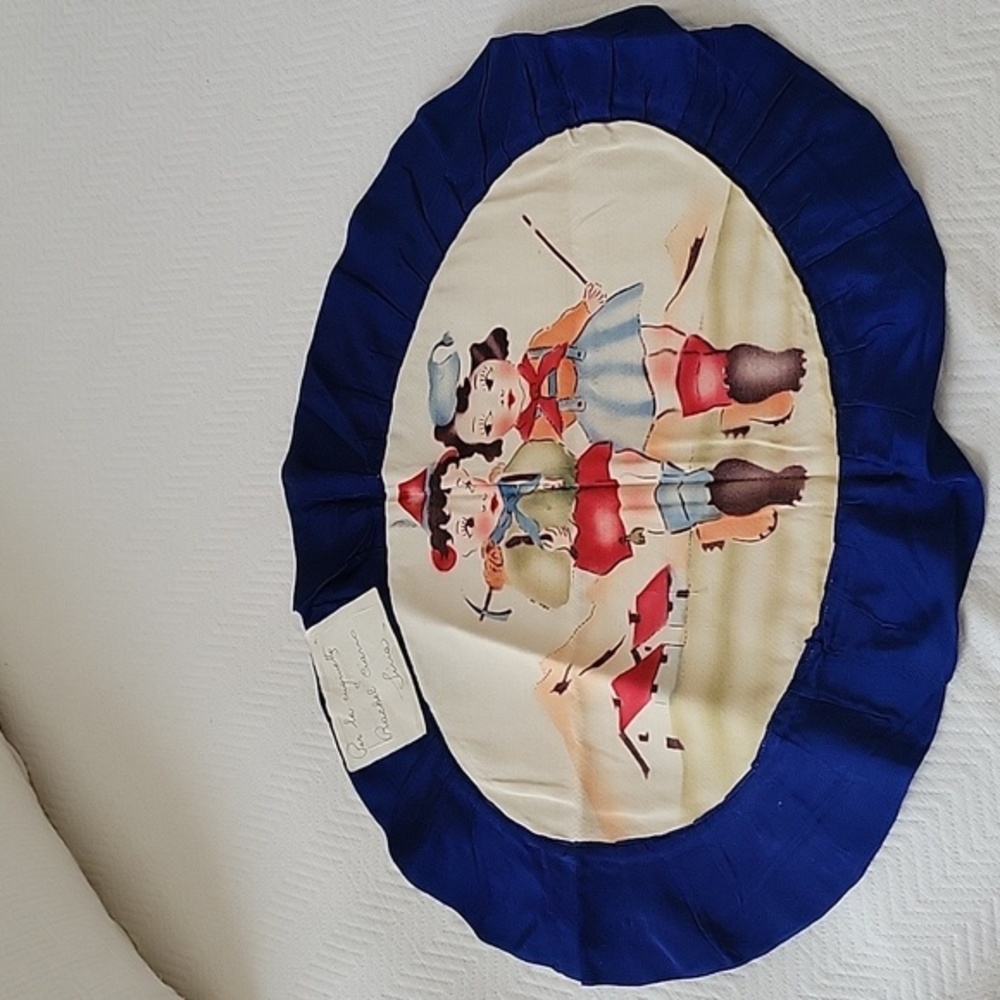 Vintage Handpainted and Stitched Pillow Cover
